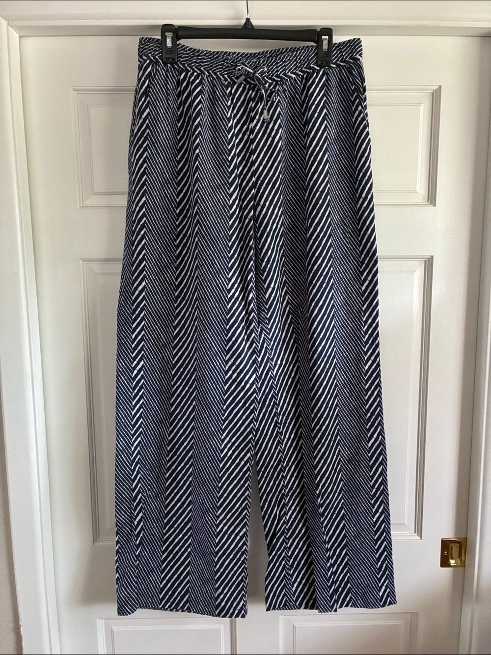 MICHAEL Michael Kors Navy and White Wide Leg Pants